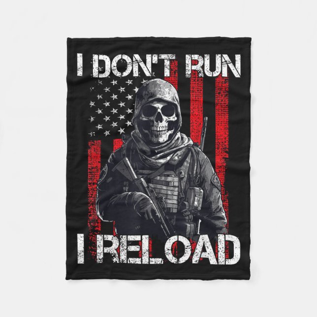 Couverture Polaire I Don't Run I Reload, Us Flag For A Patriotic Gun  (Devant)