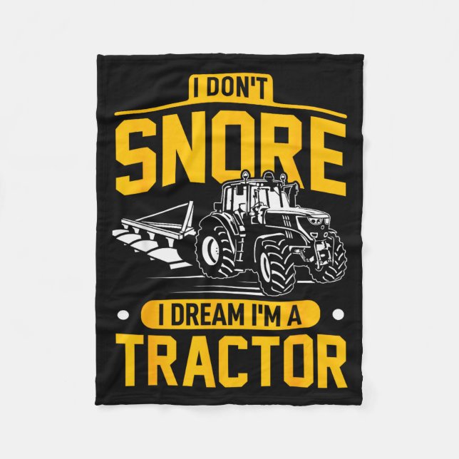 Couverture Polaire I Don't Snore I Dream I'm A Tractor - Funny Farmer (Devant)