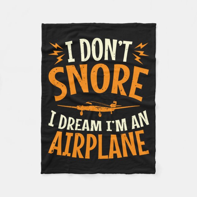 Couverture Polaire I Dont Snore I Dream Im An Airplane  (Devant)