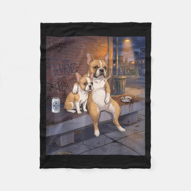Couverture Polaire I Got That Dog In Me Funny French Bulldog Smoking  (Devant)