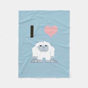 Couverture Polaire I Heart Yeti mignon Cartoon Monster de neige