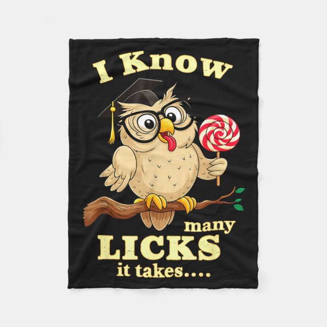 Couverture Polaire I Know How Many Licks It Takes Funny Owl Lollip Jo (Devant)
