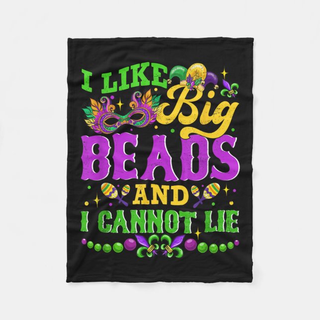 Couverture Polaire I Like Big Beads And I Cannot Lie, Mardi Gras Carn (Devant)
