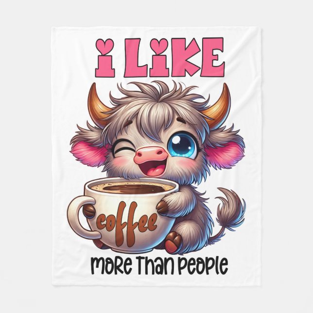 Couverture Polaire I Like Coffee More Than People  (Devant)