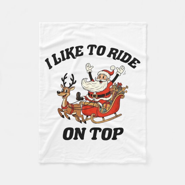 Couverture Polaire I Like To Ride On Top Funny Santa Couple Matching  (Devant)