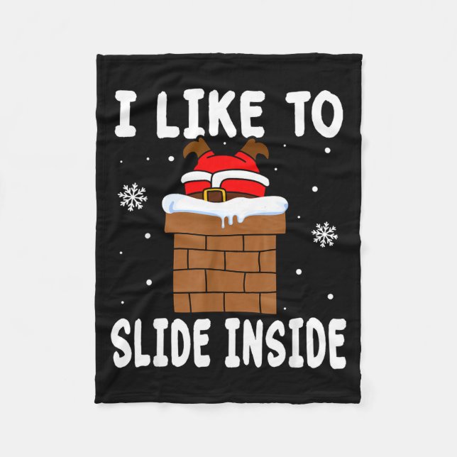Couverture Polaire I Like To Slide Inside Funny Xmas Couple  (Devant)