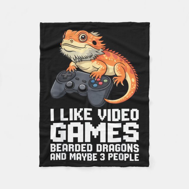 Couverture Polaire I Like Video Games Bearded Dragon Gamer Introvert  (Devant)