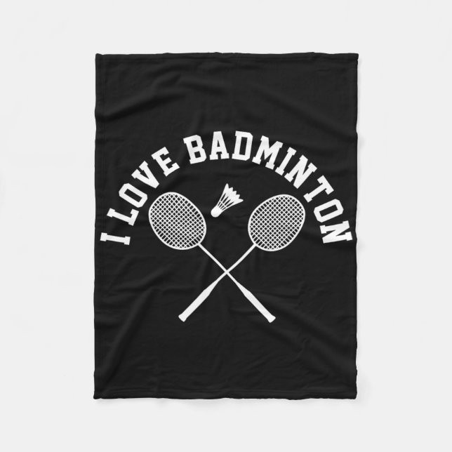 Couverture Polaire I Love Badminton Player Gift Retro Style (Devant)