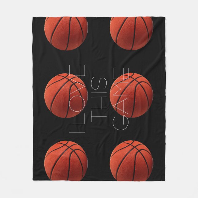 Couverture Polaire I Love Basketball Close Up (Devant)