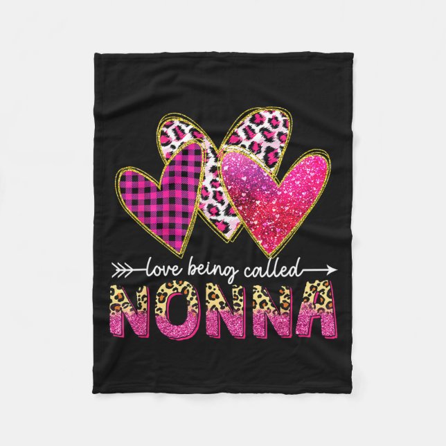 Couverture Polaire I Love Being Called Nonna Grandma Valentine Mother (Devant)