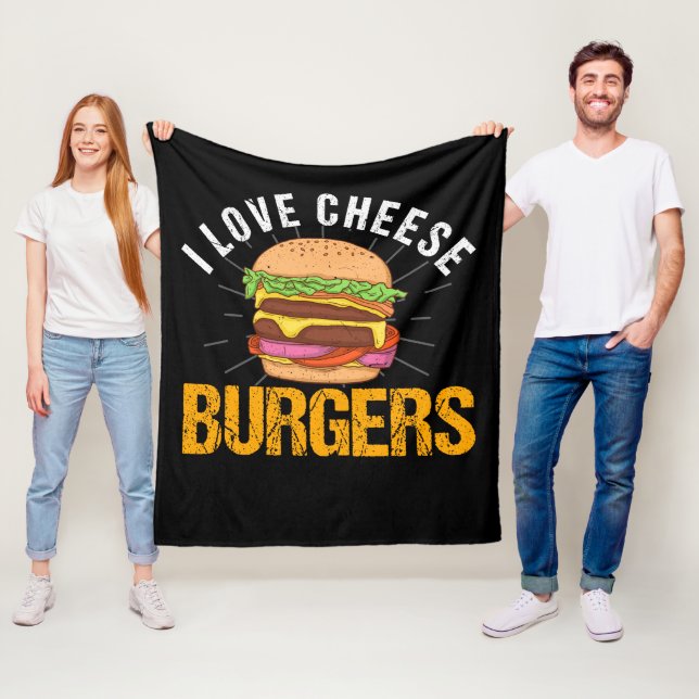 Couverture Polaire I Love Cheese Burgers, Hamburger (En situation)