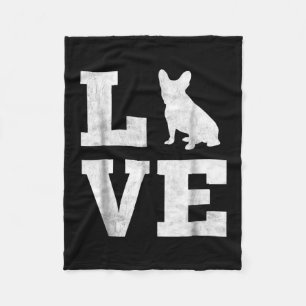 Couverture Polaire I Love French Bulldog Français Amoureux des chiens