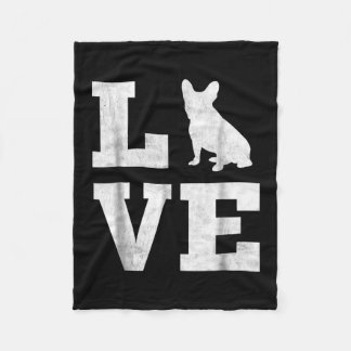 Couverture Polaire I Love French Bulldog Français Amoureux des chiens