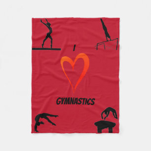 Couverture Polaire I Love Gymnastique Filles Fleece Blanket