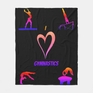Couverture Polaire I Love Gymnastique Filles Fleece Blanket
