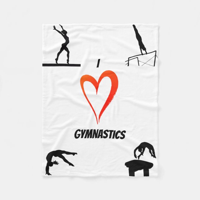 Couverture Polaire I Love Gymnastique Filles Fleece Blanket (Devant)