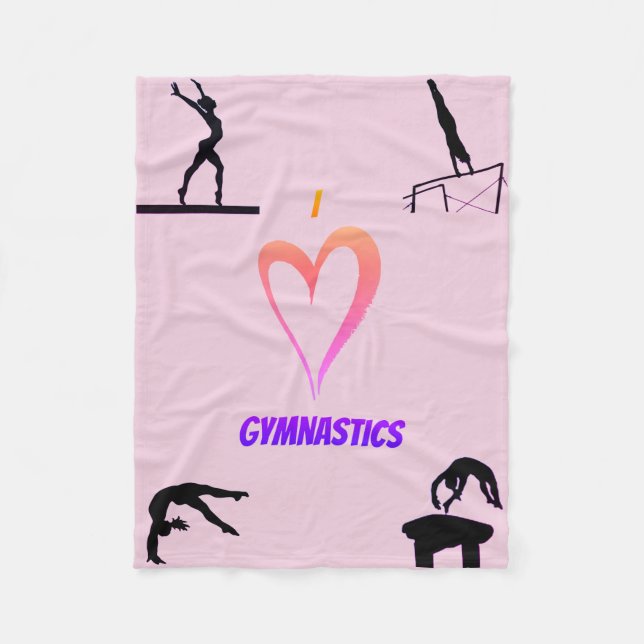 Couverture Polaire I Love Gymnastique Filles Fleece Blanket (Devant)