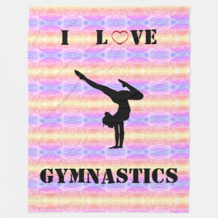 Couverture Polaire I Love Gymnastique Fleece Blanket pour filles!