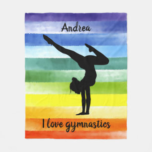 Couverture Polaire I Love Gymnastique Rainbow Fleece Blanket