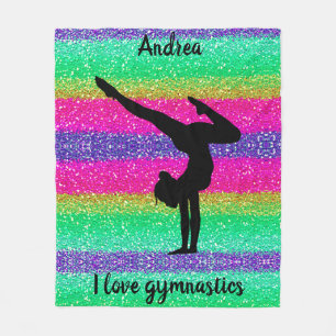 Couverture Polaire I Love Gymnastique Rainbow Sparkle Fleece Blanket