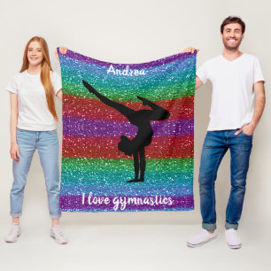 Couverture Polaire I Love Gymnastique Rainbow Sparkle Fleece Blanket