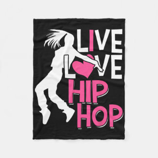 Couverture Polaire I Love Hip hop Dance - Coeur Rose et Hip hop Danc