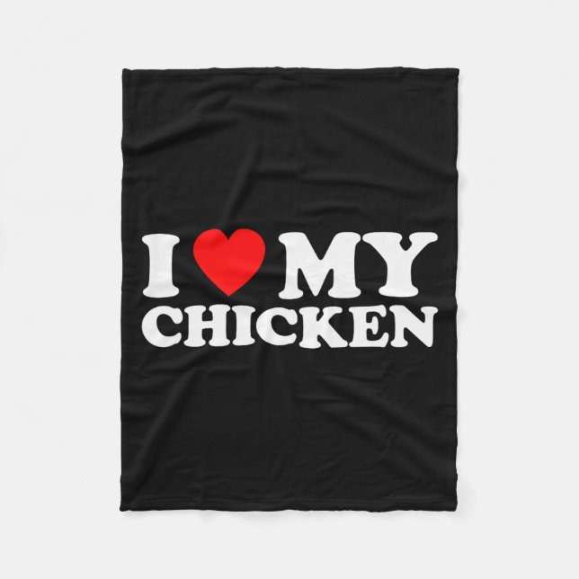Couverture Polaire I Love My Chicken, I Heart My Chicken  (Devant)