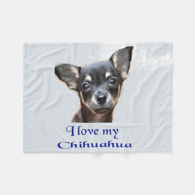 Couverture Polaire I love my chihuahua (Devant (Horizontal))