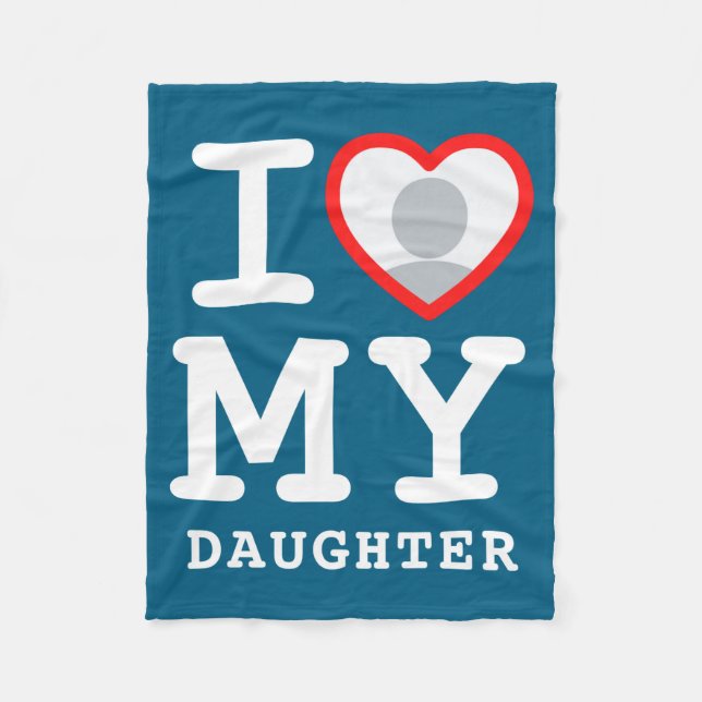 Couverture Polaire I Love My Daughter Photo Text Parents  (Devant)
