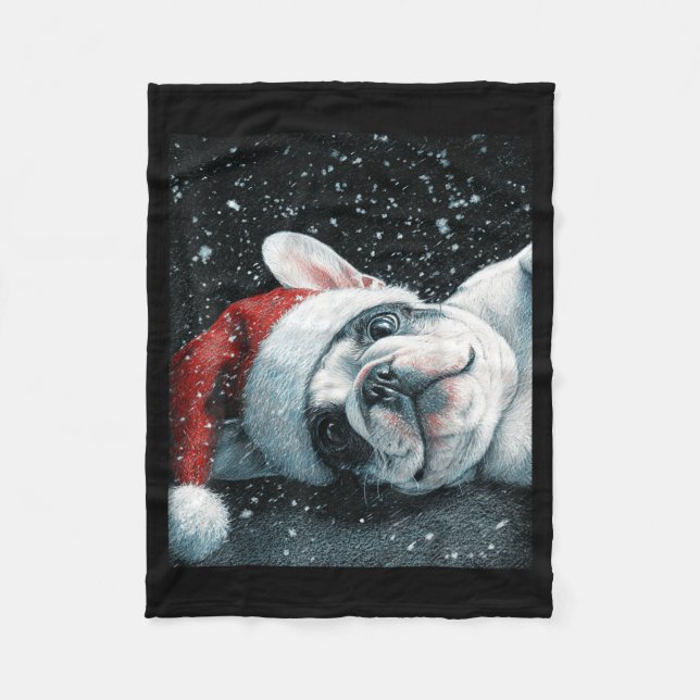 Couverture Polaire I Love My French Bulldog Christmas Cute  (Devant)