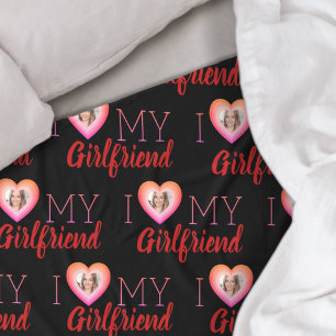 Couverture Polaire I Love My Girl Photo Black Fleece Blanket