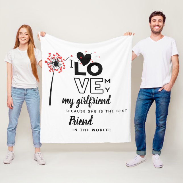 Couverture Polaire I Love My Girlfriend Custom Best Friend Cadeau (En situation)