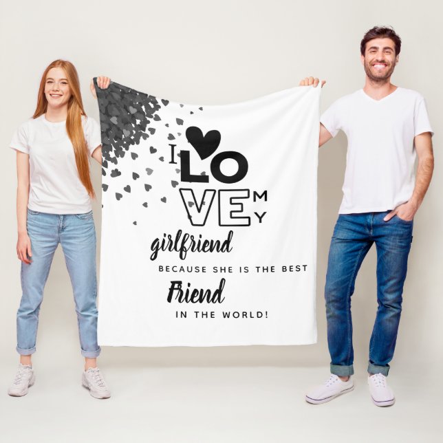 Couverture Polaire I Love My Girlfriend Custom Best Friend Cadeau (En situation)