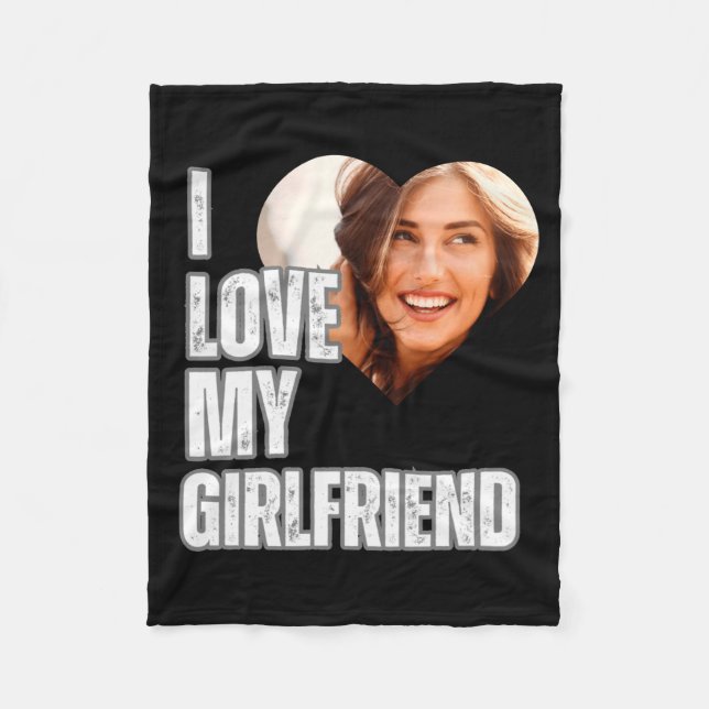 Couverture Polaire I Love My Girlfriend Heart Photo Boyfriend Gift  (Devant)