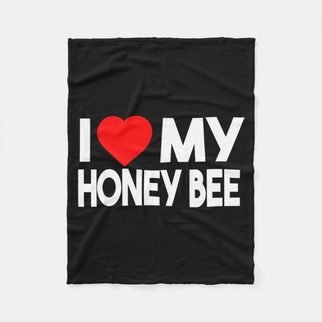 Couverture Polaire I Love My Honey Bee Shirt, Funny Animal Couple Mat (Devant)