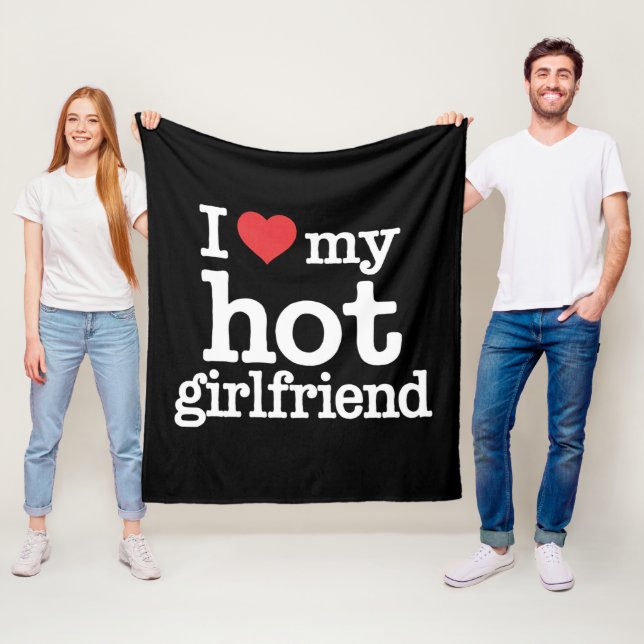 Couverture Polaire I Love My Hot Girlfriend Valentine's Day Gf Cadeau (En situation)