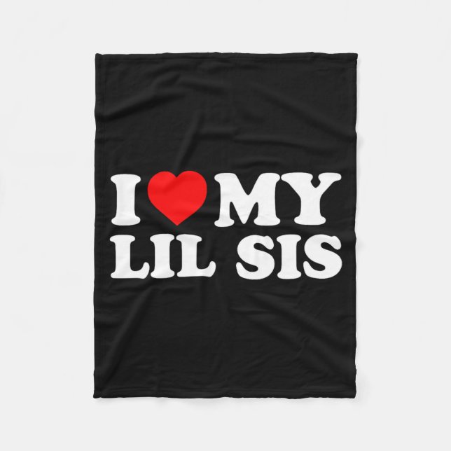 Couverture Polaire I Love My Lil Sis Red Heart  (Devant)