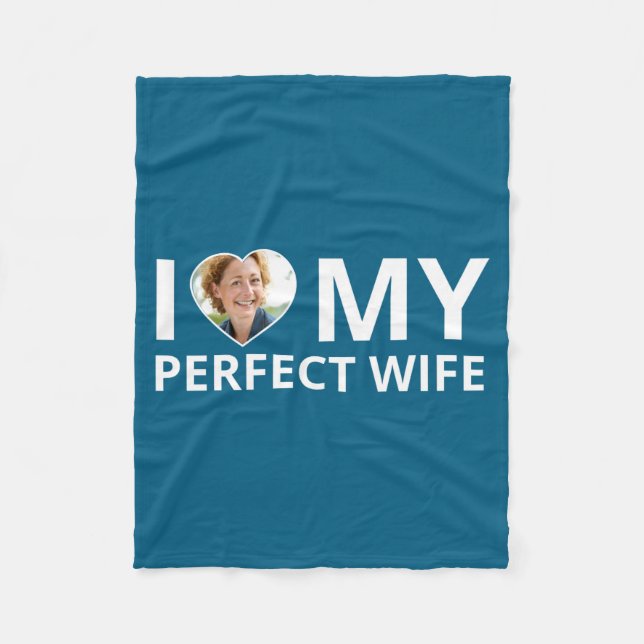 Couverture Polaire I Love My Perfect Wife Photo Heart Funny Husband T (Devant)