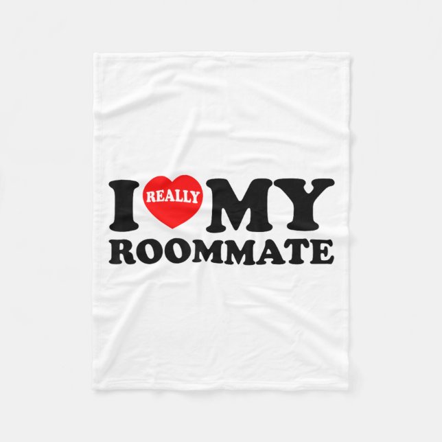 Couverture Polaire I Love My Roomate Heart Funny Party Gifts Valentin (Devant)