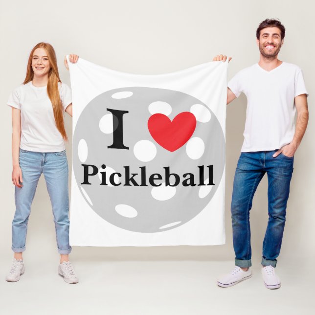 Couverture Polaire "I Love Pickleball" (En situation)