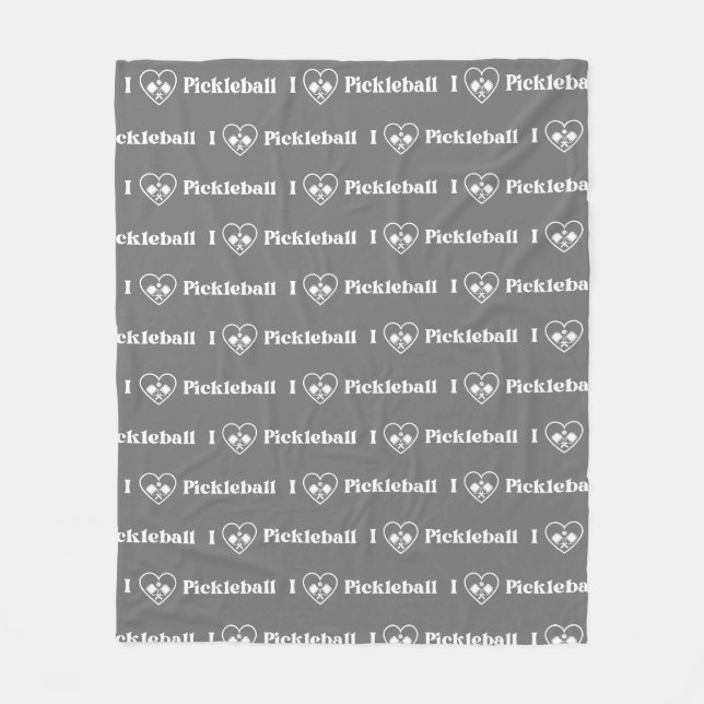 Couverture Polaire I Love Pickleball Heart Retro (Devant)