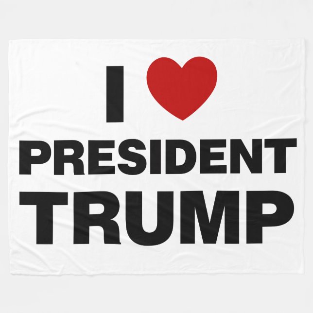 Couverture Polaire I Love Président Trump Heart (Devant (Horizontal))