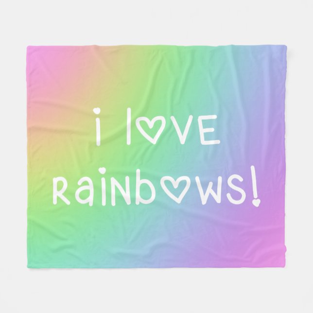 Couverture Polaire I Love Rainbows Fleece Blanket (Devant (Horizontal))