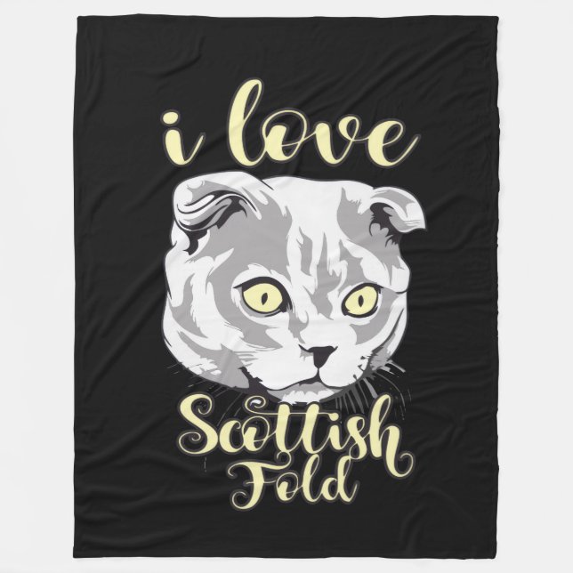 Couverture Polaire I Love Scottish Fold (Devant)