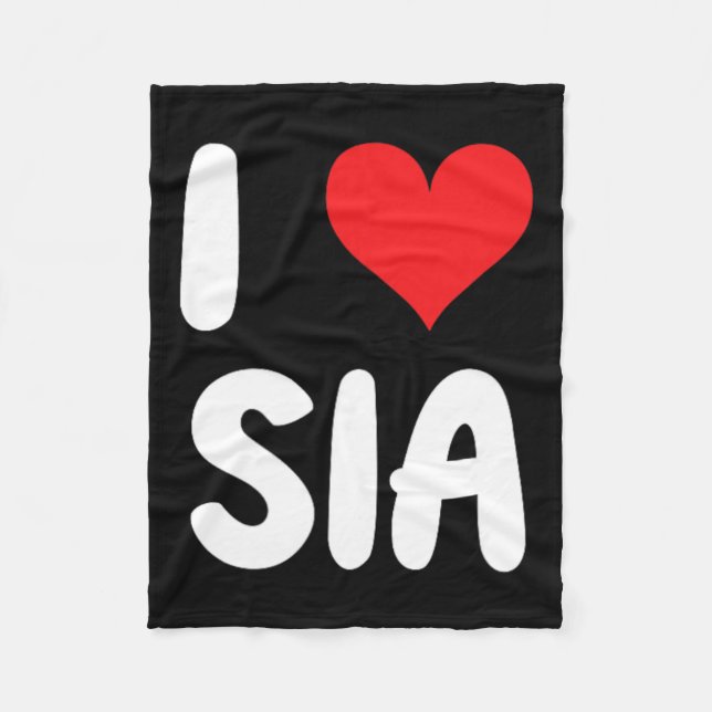 Couverture Polaire I Love Sia - Coeur (Devant)