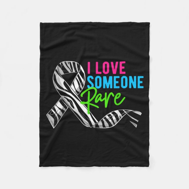 Couverture Polaire I Love Someone Rare Zebra Ribbon - Rare Disease Aw (Devant)
