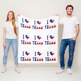 Couverture Polaire I Love Texas Flag