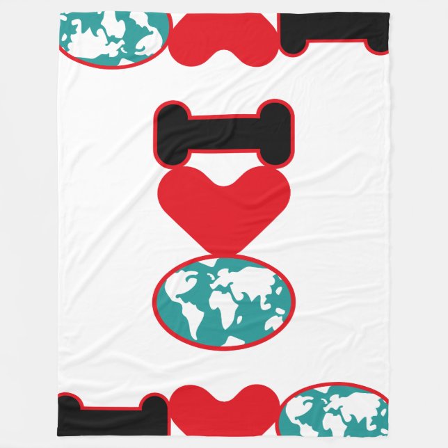 COUVERTURE POLAIRE I LOVE THE WORLD BY MASANSER PIXELAT (Devant)