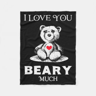 Couverture Polaire I Love You Beary Much Bear Lover Men Women Funny V