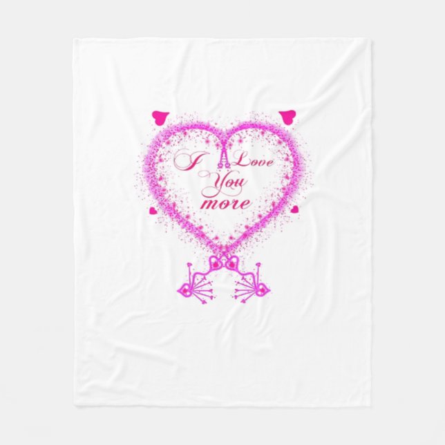 Couverture Polaire I Love You More Classic Romantic Design  (Devant)